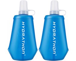 Hydrathon Soft Flask - Set van 2 (2x150ml) - Opvouwbare Waterfles - Drinkfles Hardlopen - Opvouwbare Drinkfles - Trail - Hiking