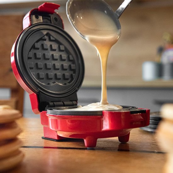 Wafelijzer Mini 4-in-1 met Verwisselbare Platen – Anti-aanbaklaag – Hart, Pompoen en Klassiek – 490 W — afbeelding 5
