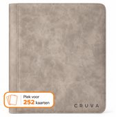Cruva TCG Toploader Binder Grijs – Geschikt voor 252 Kaarten met Toploader – 9 Pocket Binder met Rits – Geschikt voor Pokémon, Yu-Gi-Oh!, Magic - Toploader Verzamelmap - Kaarten Verzamelmap - Map voor Kaarten