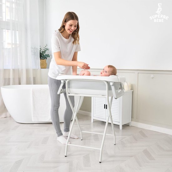 Opvouwbaar Babybad - XXL Babybad - Baby Verzorgen - Inclusief Thermometer - 81 cm - Grijs — afbeelding 4