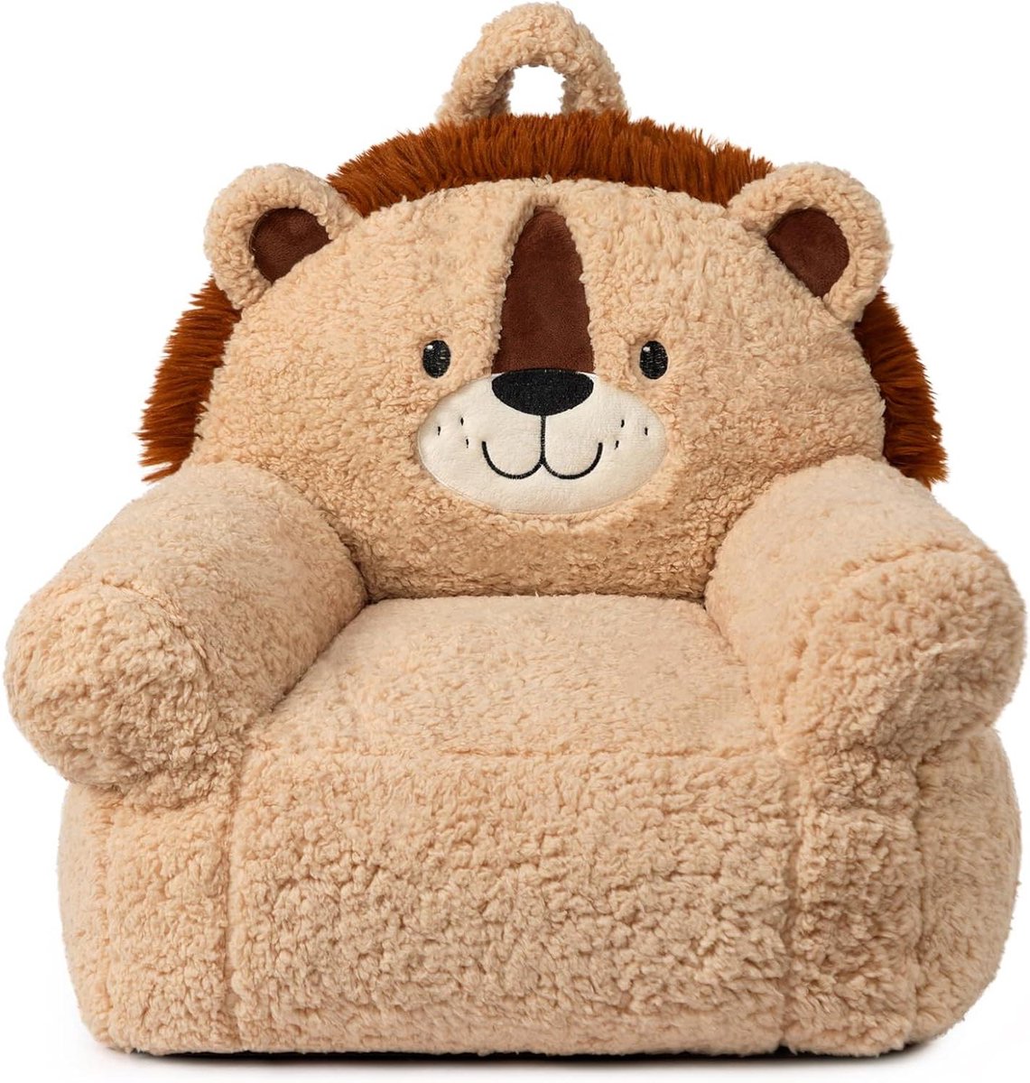 Kinderbank Leeuw - Peuterstoel - Ontspannen - Schattig leeuwdesign - 50 x 50 x 45 cm - Bruin
