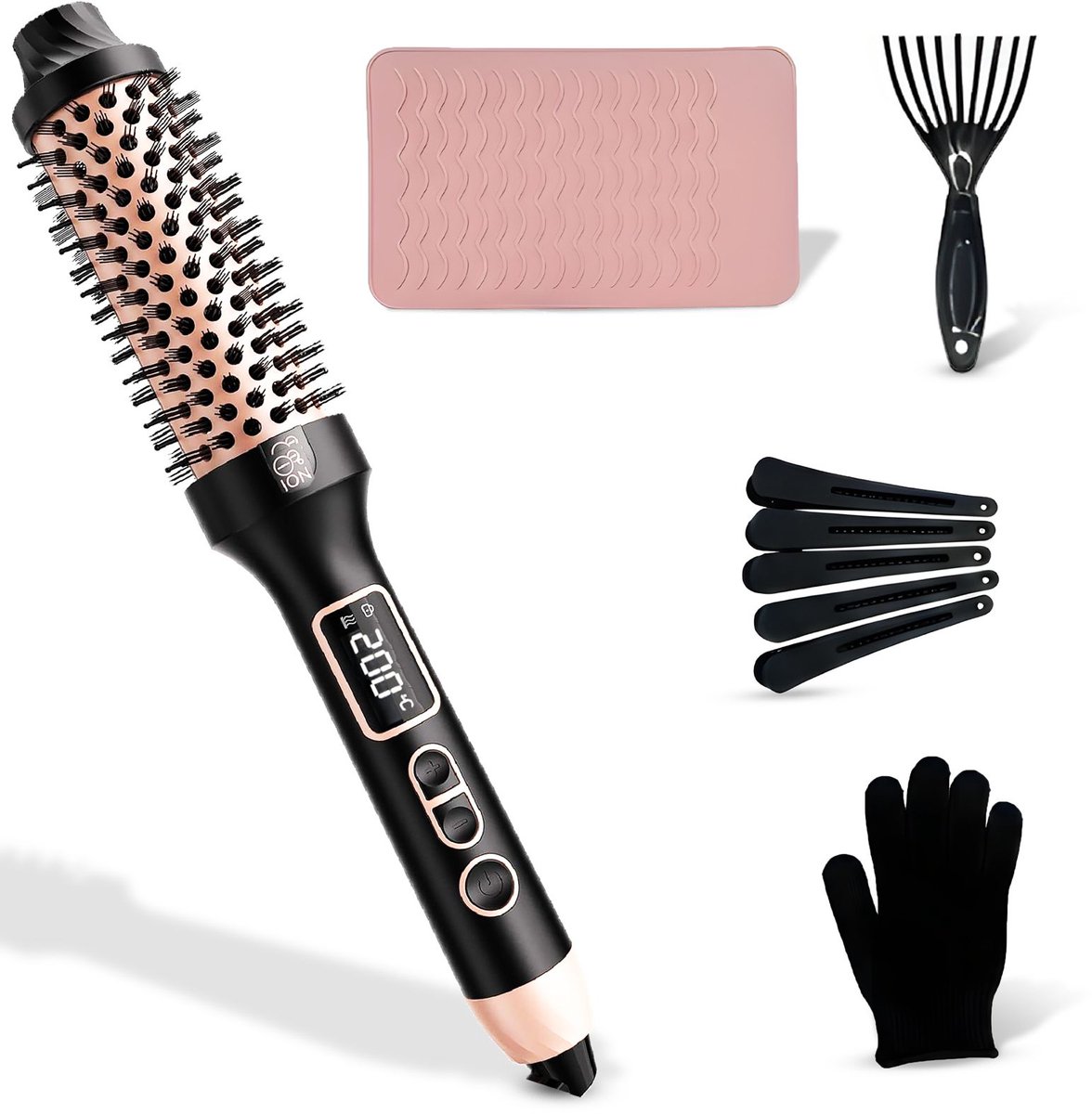 Goodcare Thermal Brush met LED Display - Tot 200℃ - Keramische Warmteborstel - Blowout 38mm - Krultang - Krulborstel - Stijlborstel - Fohnborstel Alternatief