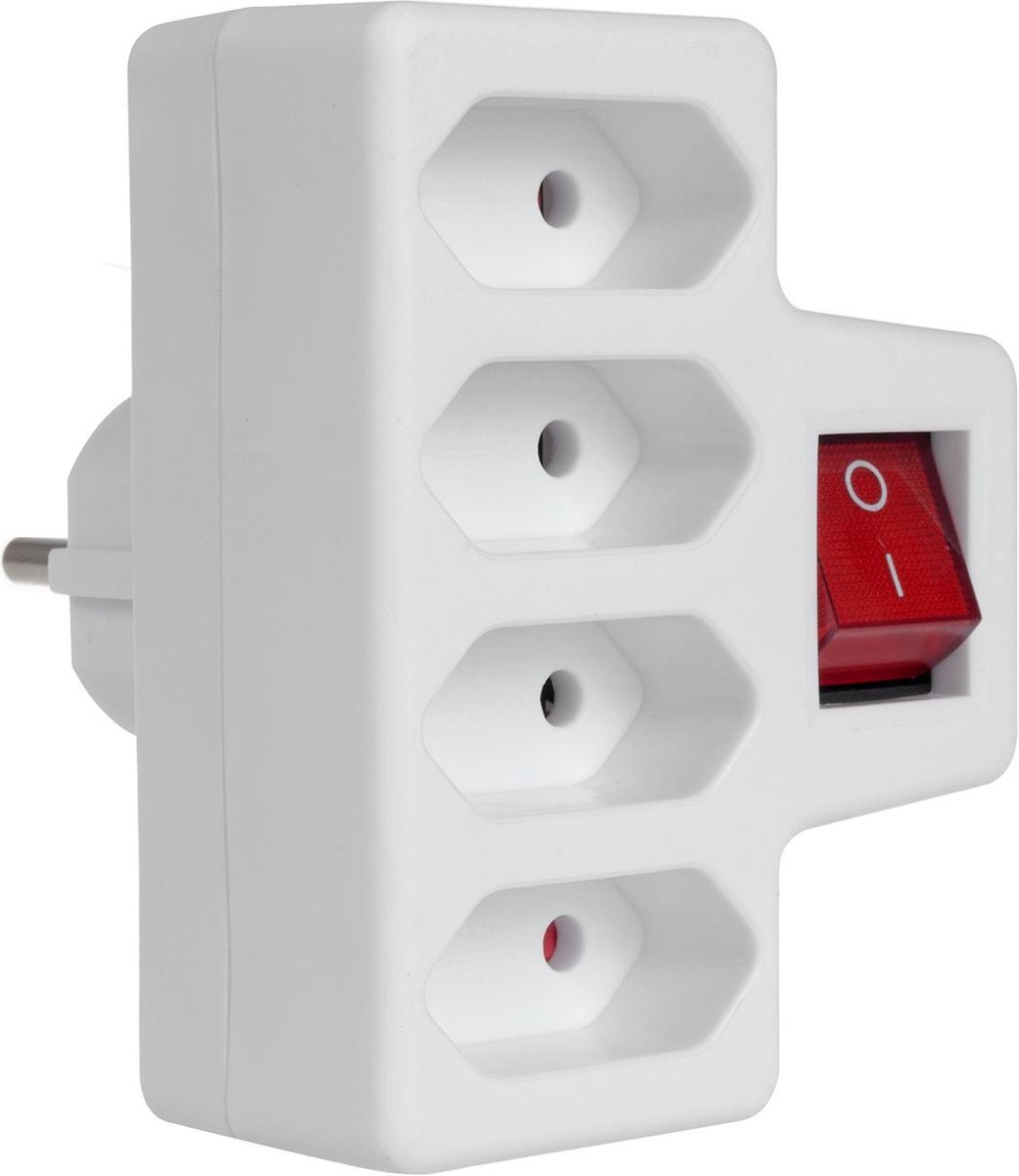 Vier-fase stopcontact met schakelaar Maclean Energy MCE217 4x2,5A universele stekker