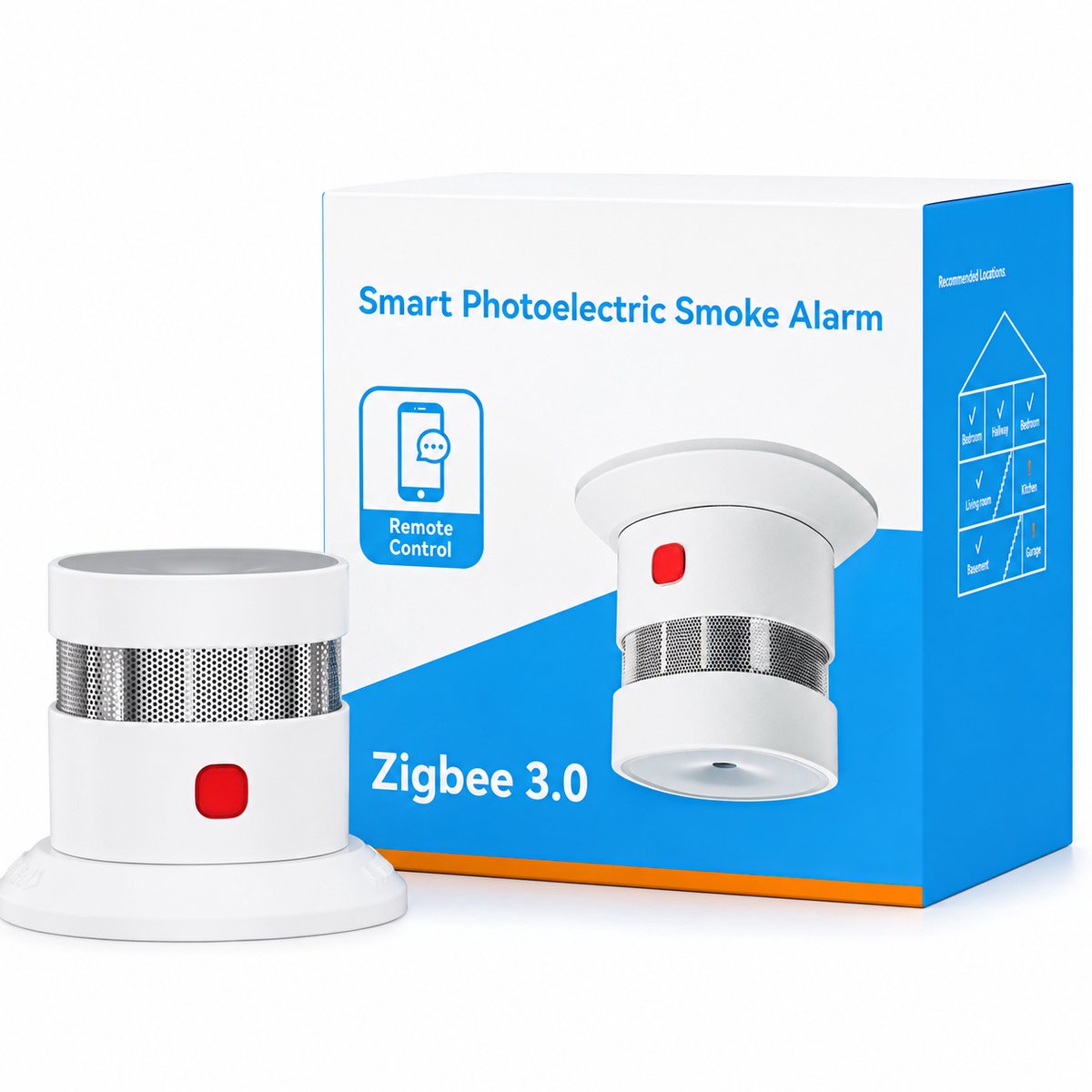 Rookmelder Slim – Zigbee 3.0 – 85 dB Alarm – Foto-elektrische Sensor – EN14604 – 10 Jaar Sensorlevensduur