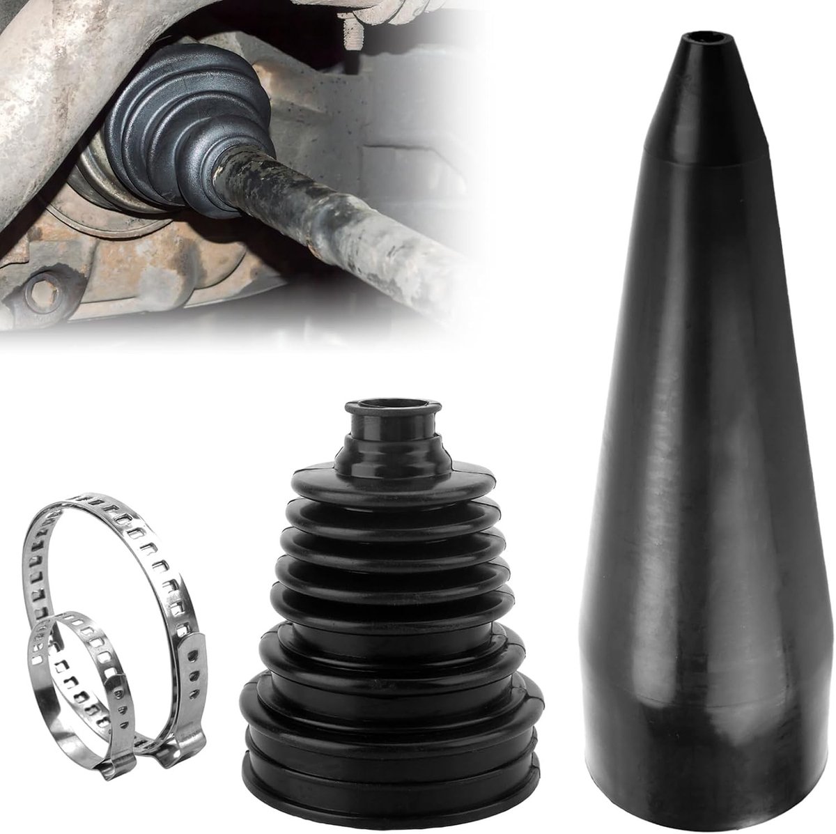 Universele Aandrijfashoes Set met Klem en Verlengingsgereedschap voor Meeste Voertuigen, Inclusief Bellows en Aandrijfshaft Cuffs, Duurzaam en Betrouwbaar