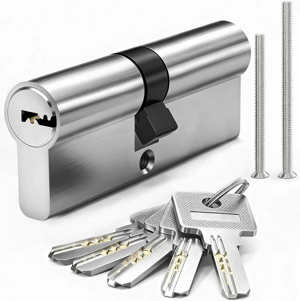 Slotcilinder 37.5/37.5, profielcilinder, eurocilinder slot, 75 mm met 5 messing sleutels voor optimale beveiliging en gebruiksgemak