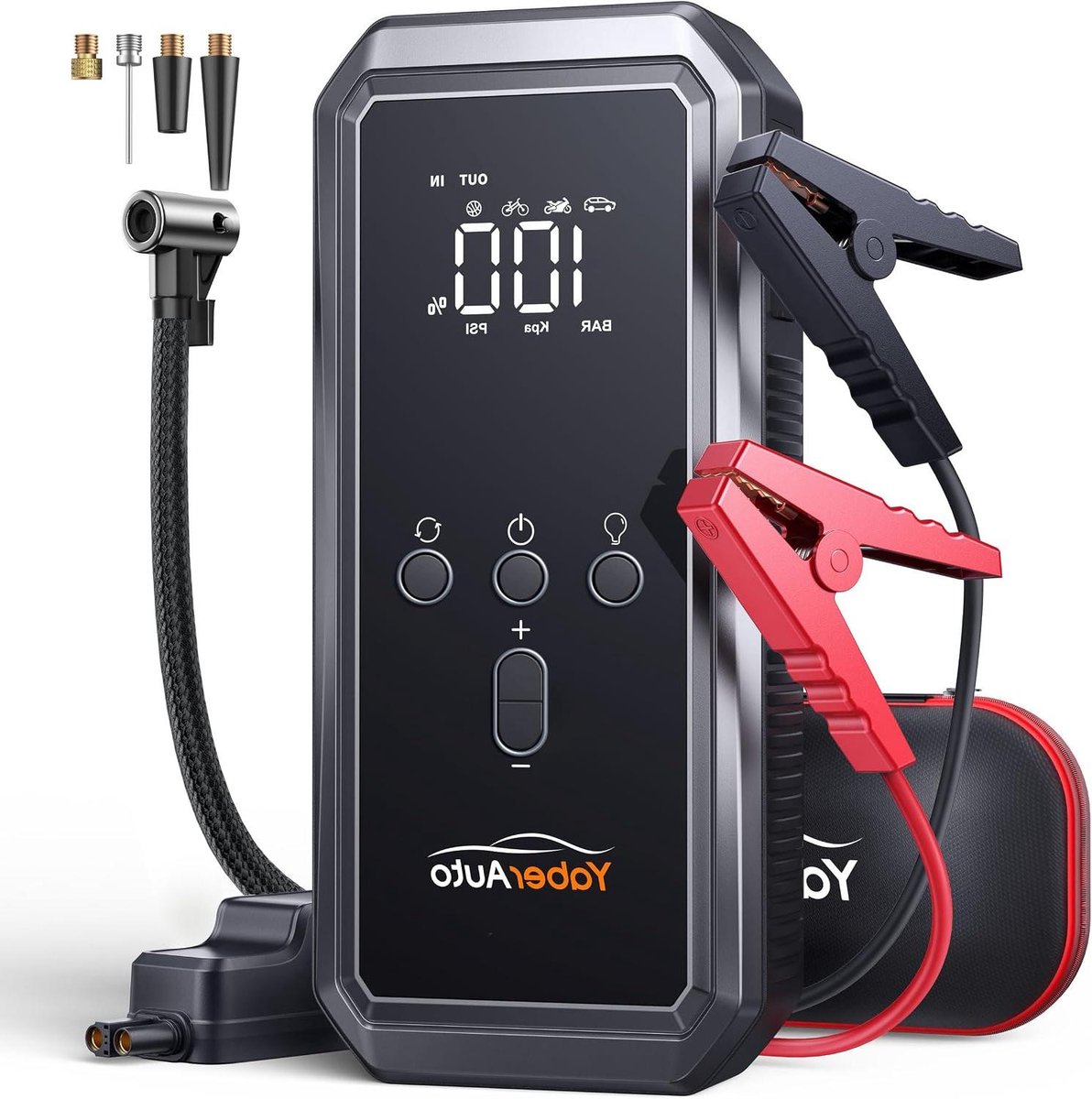 Auto Startkabels - Noodstroom Accu - Auto Starten - 3000 Ampère Kracht - 12 Volt - Zwart