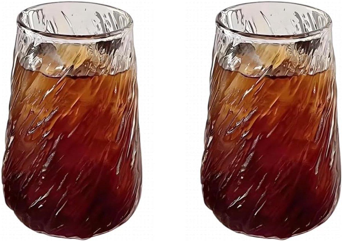 2-delige Glas – Waterbeker – 400 ml – Hittebestendig – Vaatwasmachinebestendig – Geschikt voor koffie en lattes