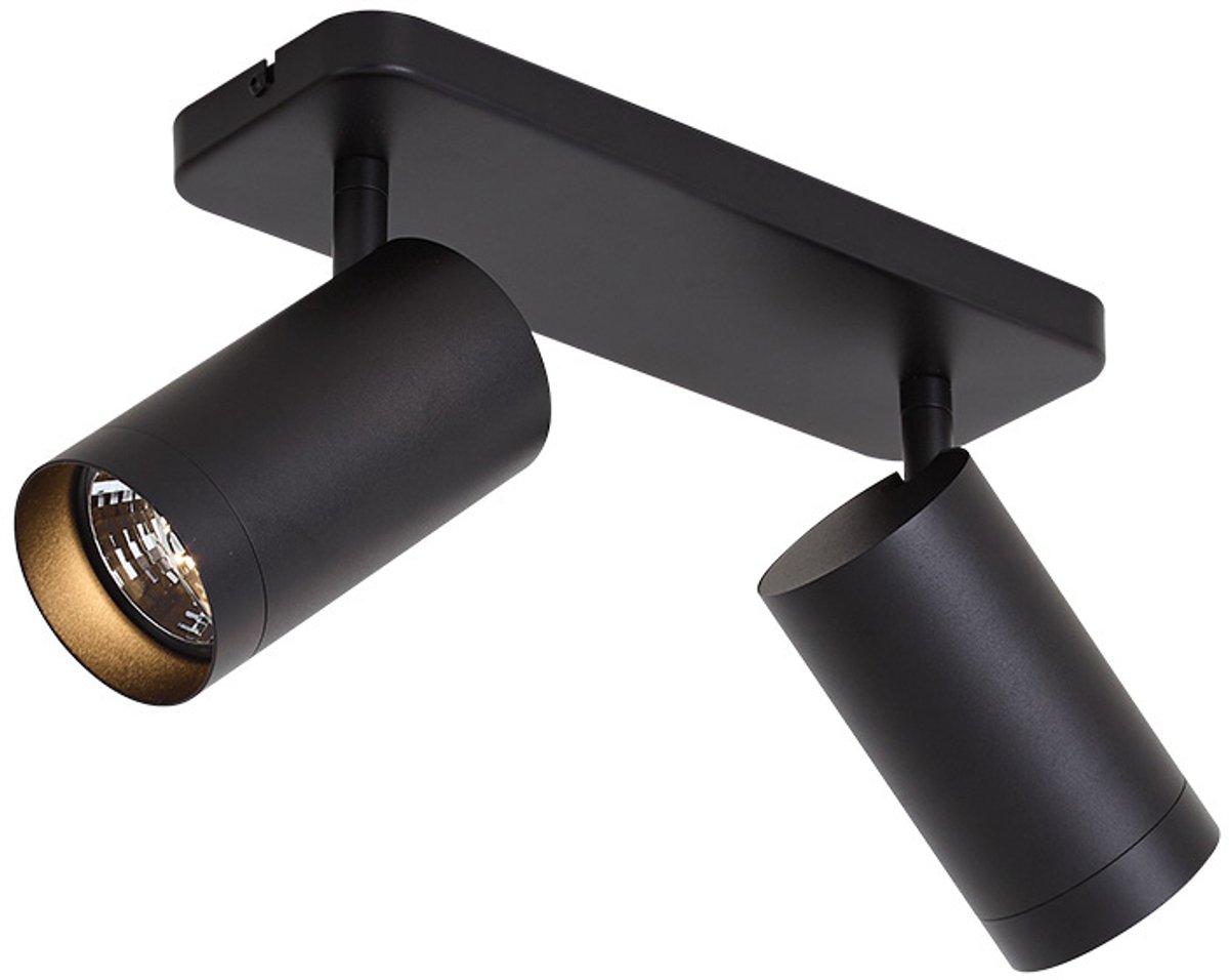 Qazqa verstelbare spot, opbouwspot, plafondspot - Jeana Luxe - zwart , max. 10W, geschikt voor led, 30cm, rechthoekig, 2-lichts, ideaal als hal,