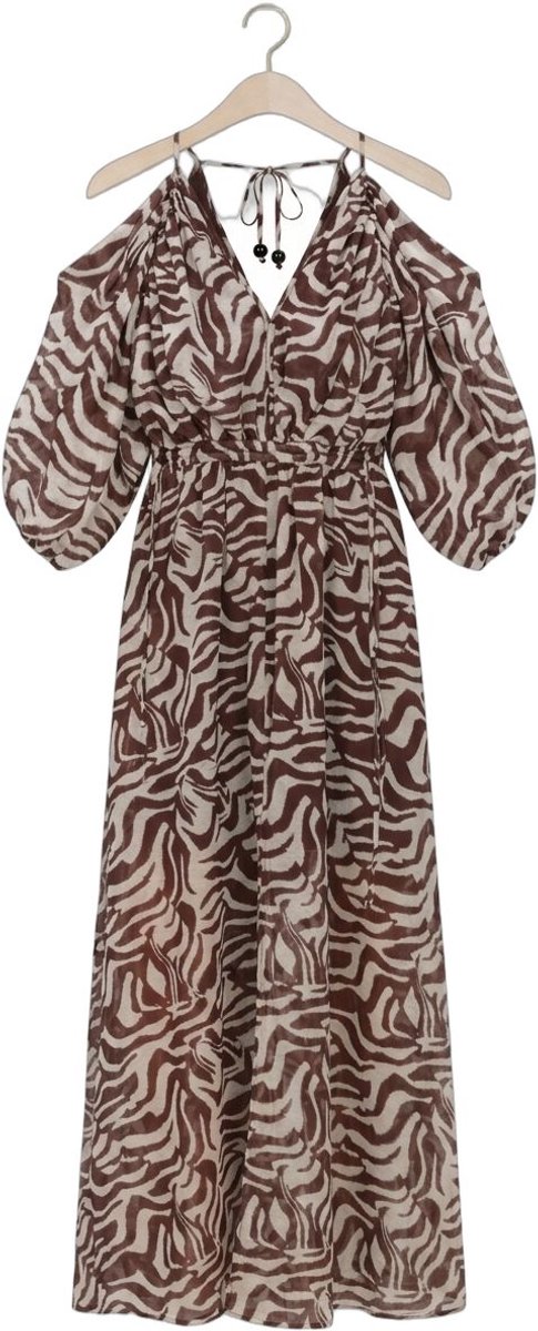 DANTE6 Rosafiere Printed Maxi Dress Dames - Jurk - Bruin - Maat 36