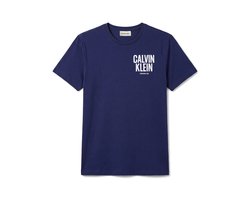 Calvin Klein T-shirt Ss 30s Eu Block Font Lv04rh816g 5ma Estate Blue Mannen Maat - S