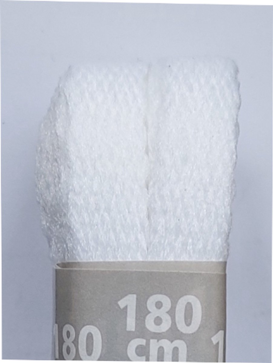 Tana Veter - Wit - Plat - Lengte 180 cm - Breedte 8 mm - Schoenveter