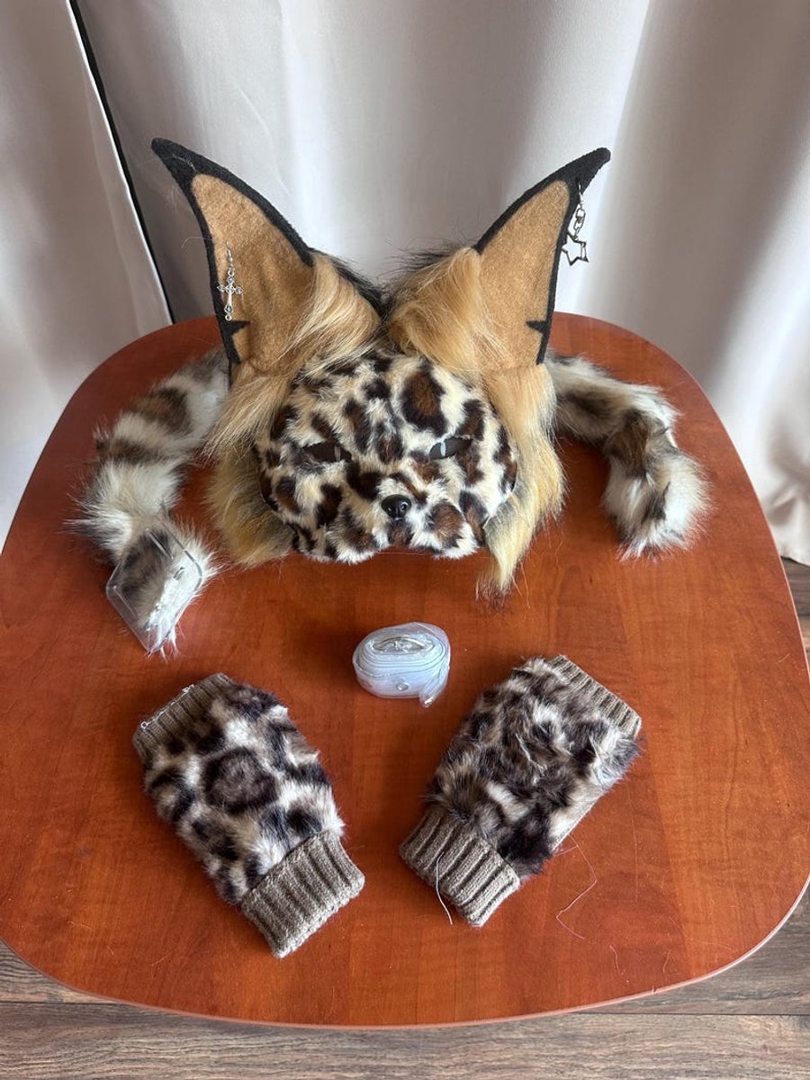 Therian Mask luipaard Handgemaakt | Therian Masker | Kattenmasker | Furry Cosplay Masker | Quadrobics