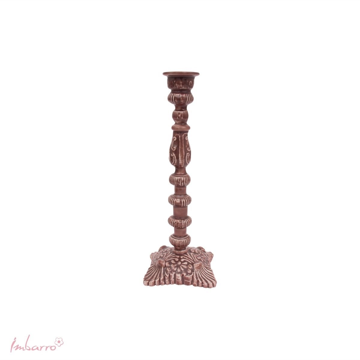 Imbarro Home & Fashion - Kandelaar Loren Brown - Bruin - L:11 W:11 H:30 cm