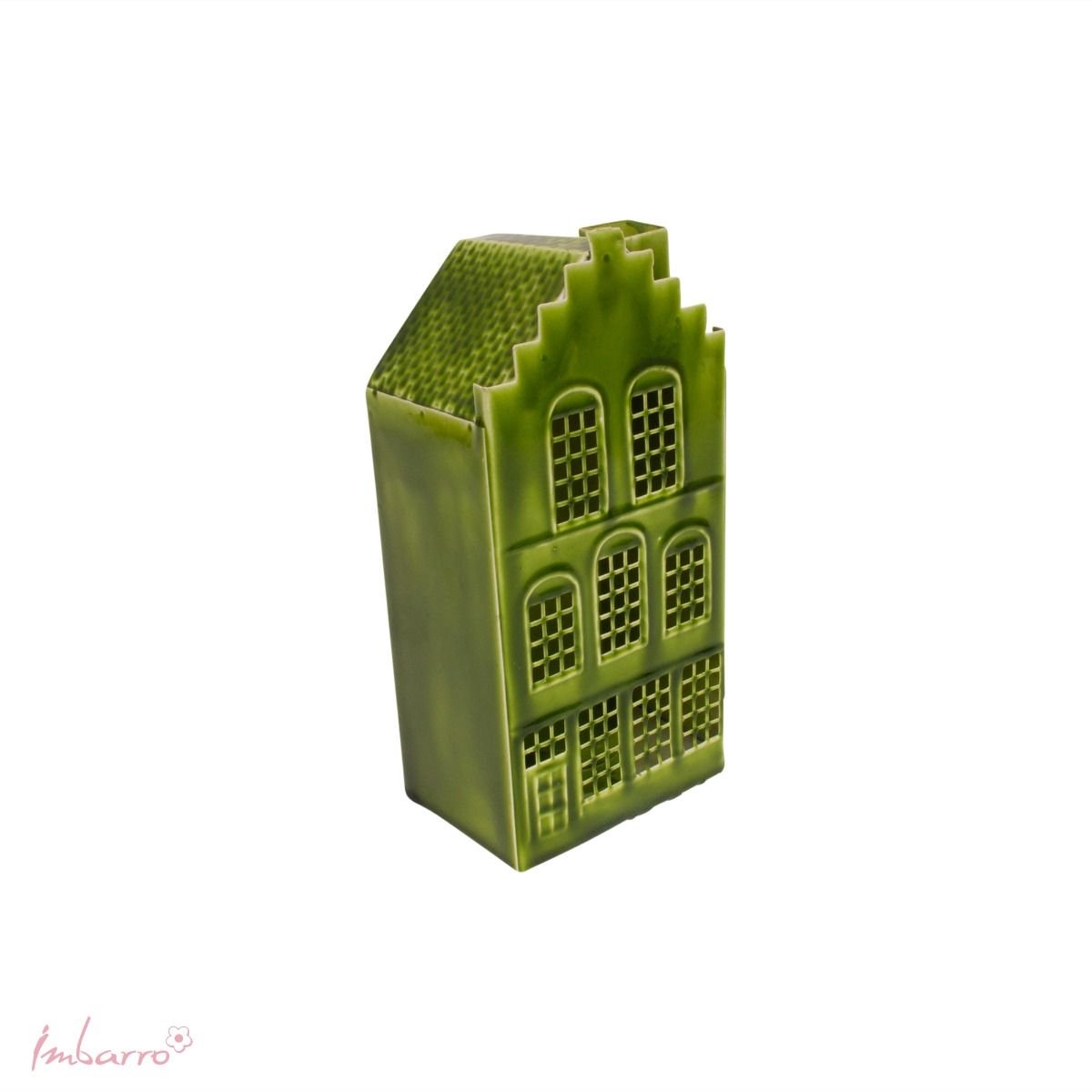 Imbarro Home & Fashion - Kandelaar Canal House Lux Green - Groen - L:8.50 W:6.50 H:17.50 cm