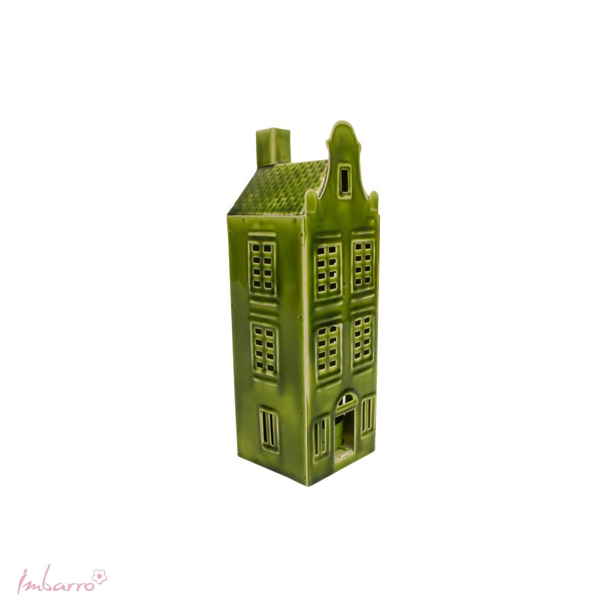 Imbarro Home & Fashion - Kandelaar Canal House David Green - Groen - L:6 W:5.50 H:18 cm