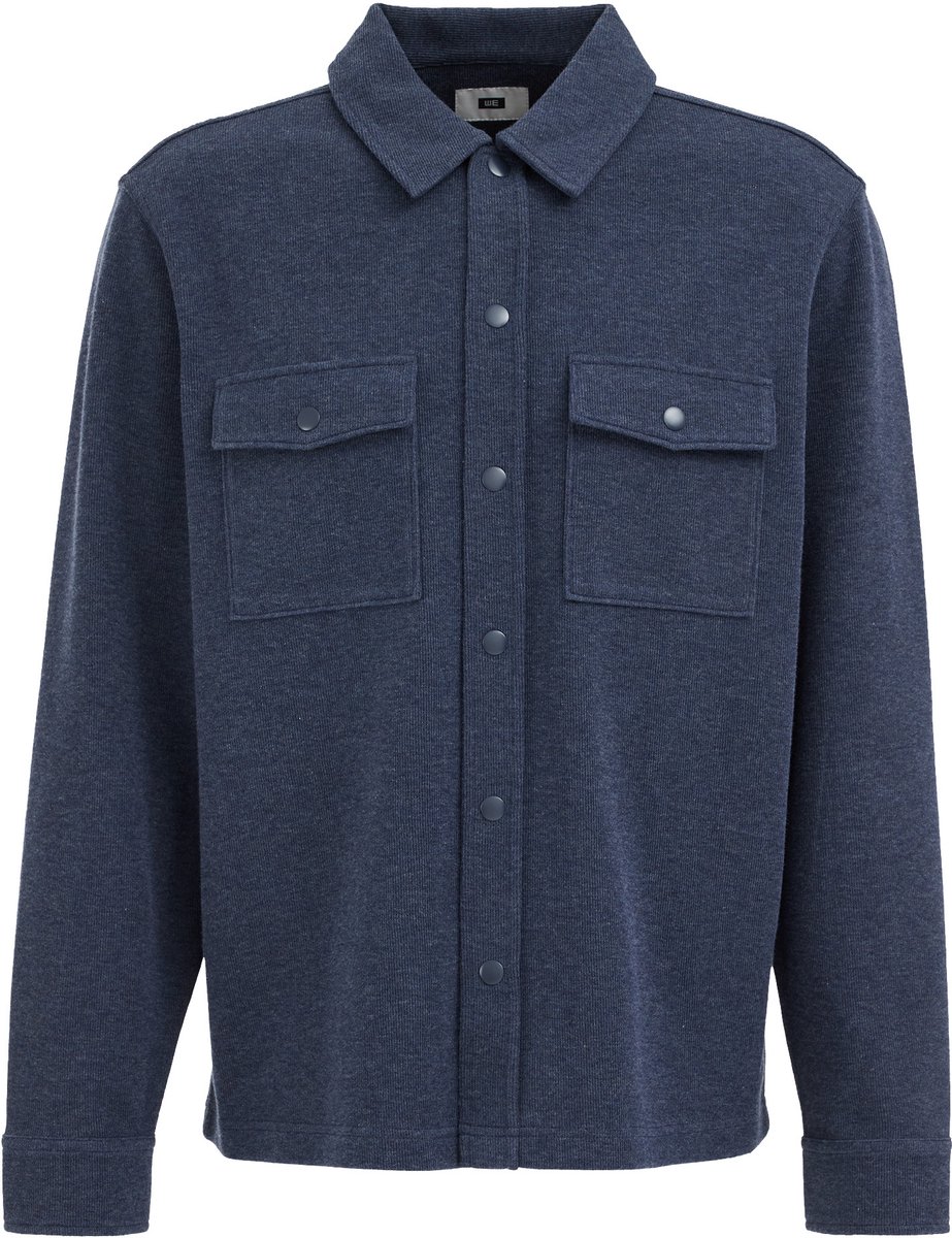 WE Fashion Heren regular fit fijngebreide overshirt