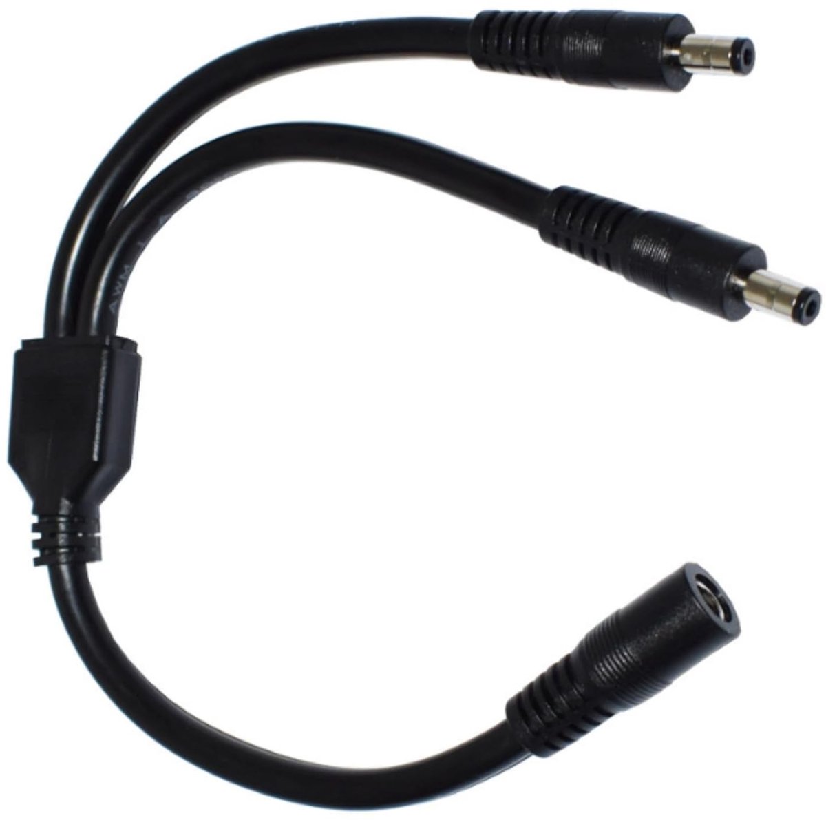 Splitterkabel 1 Socket naar 2 Plugs, 5.5 mm x 2.5 mm, Verbindingskabel voor LED Strips en CCTV Camera's, 23 cm, Geschikt voor Beveiliging en Verlichting