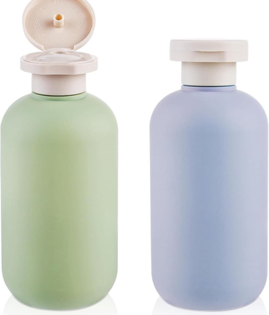 Set van 2 Samendrukbare Flessen, Herbruikbare Lotionflessen met Flipdeksel, Lekvrije Reistassen voor Shampoo en Conditioner, Ideaal voor Reizen en Outdoor Activiteiten