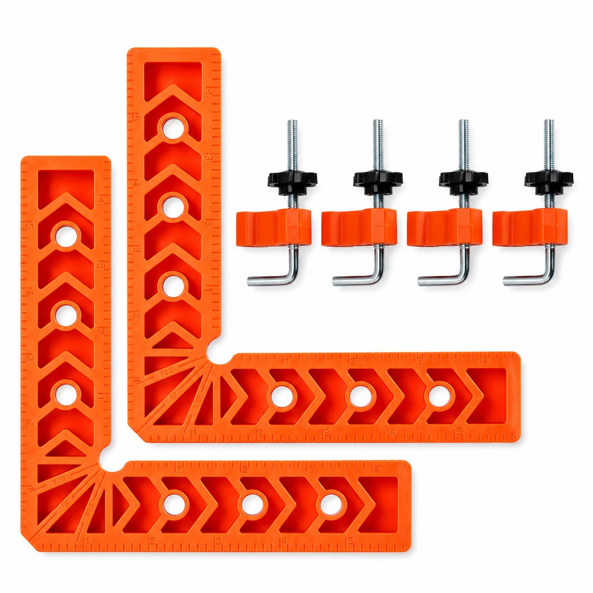 Vixson – Haakse Klemset – 2 Stuks – 90 Graden – Verstelbare Hoekklem & Lijmklem voor Houtbewerking – Tot 38 mm – ANGLOCK