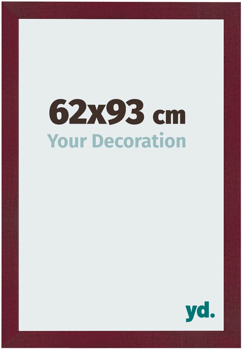 Your Decoration - Fotolijst 62x93 cm - MDF - Wijnrood Geveegd - Bologna