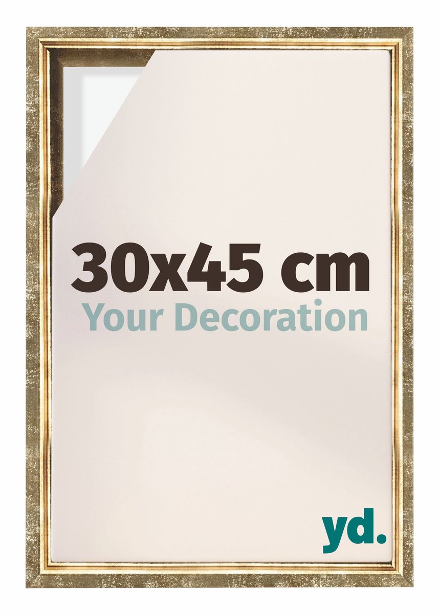 yd, Baklijst 30x45 cm Goud Antiek - Lijst voor Canvasdoek - MDF Lyon