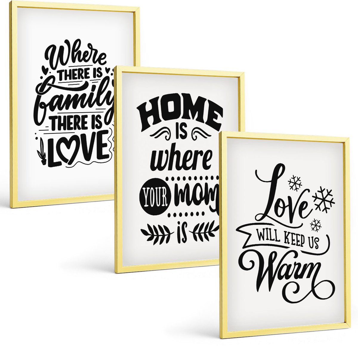 Coloray 3-Delige Schilderij Set - Bergmeren Met Water En Omringende Natuurlandschappen - 40 x 40 cm En 40 x 60 cm - Moderne Wanddecoratie - Woonkamer - Muurdecoratie