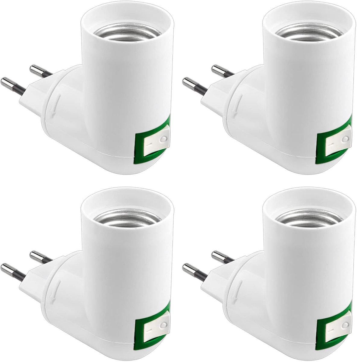 SnelShoppen - E27-fitting met Draadloze Schakelaar voor Wandlamp, LED Lamphouder AC 230V, Geschikt voor Slaapkamerlampen, Bedlampen, 4 Stuks