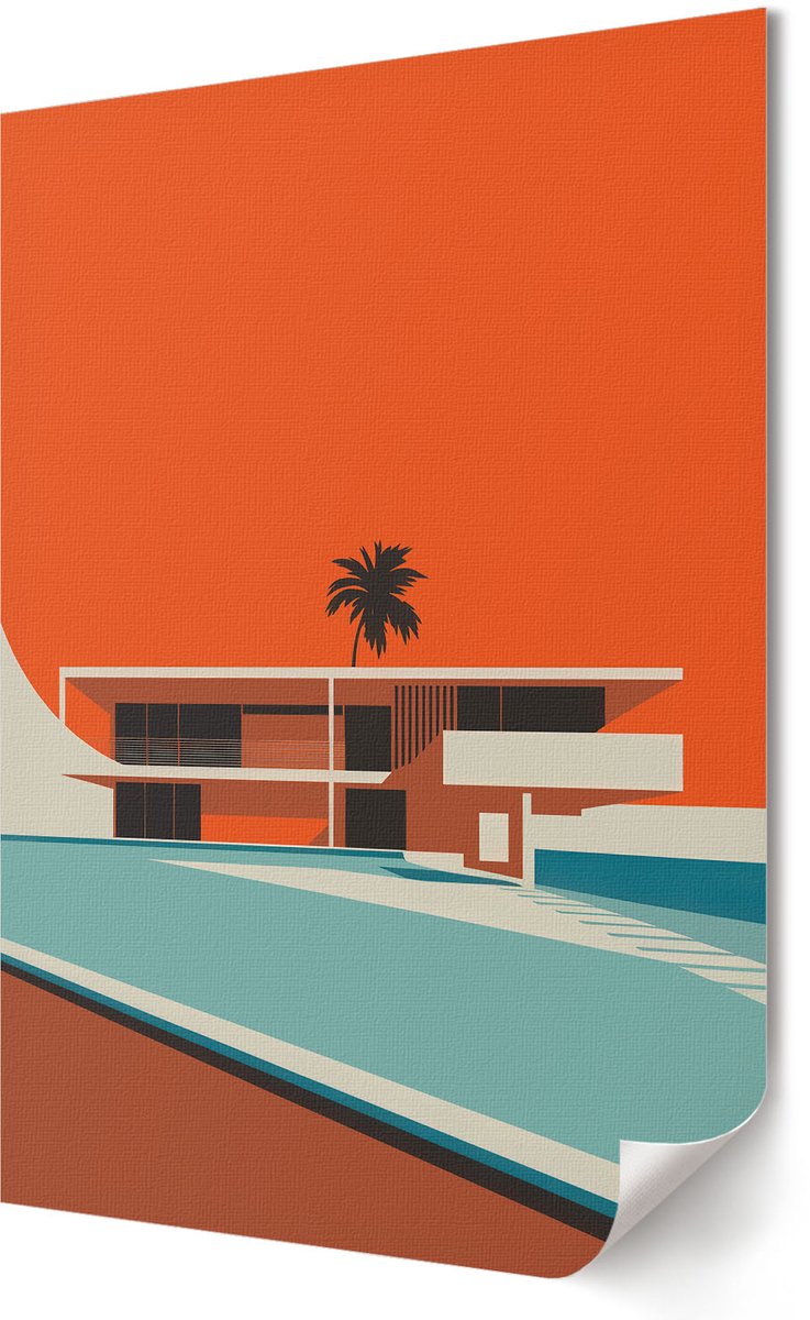 Coloray Polycanvas Wandposter - Moderne Wolkenkrabber, Fotografie - A2 - Blauw Poster - Rechthoek - Muurkunst - Woonkamer, Slaapkamer, Kantoor - Modern