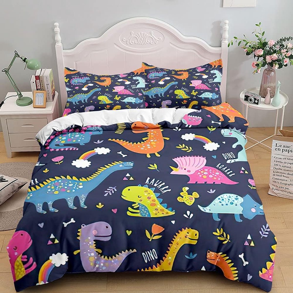 Kinderdekbedovertrek 220x240 cm - Dinosaurus