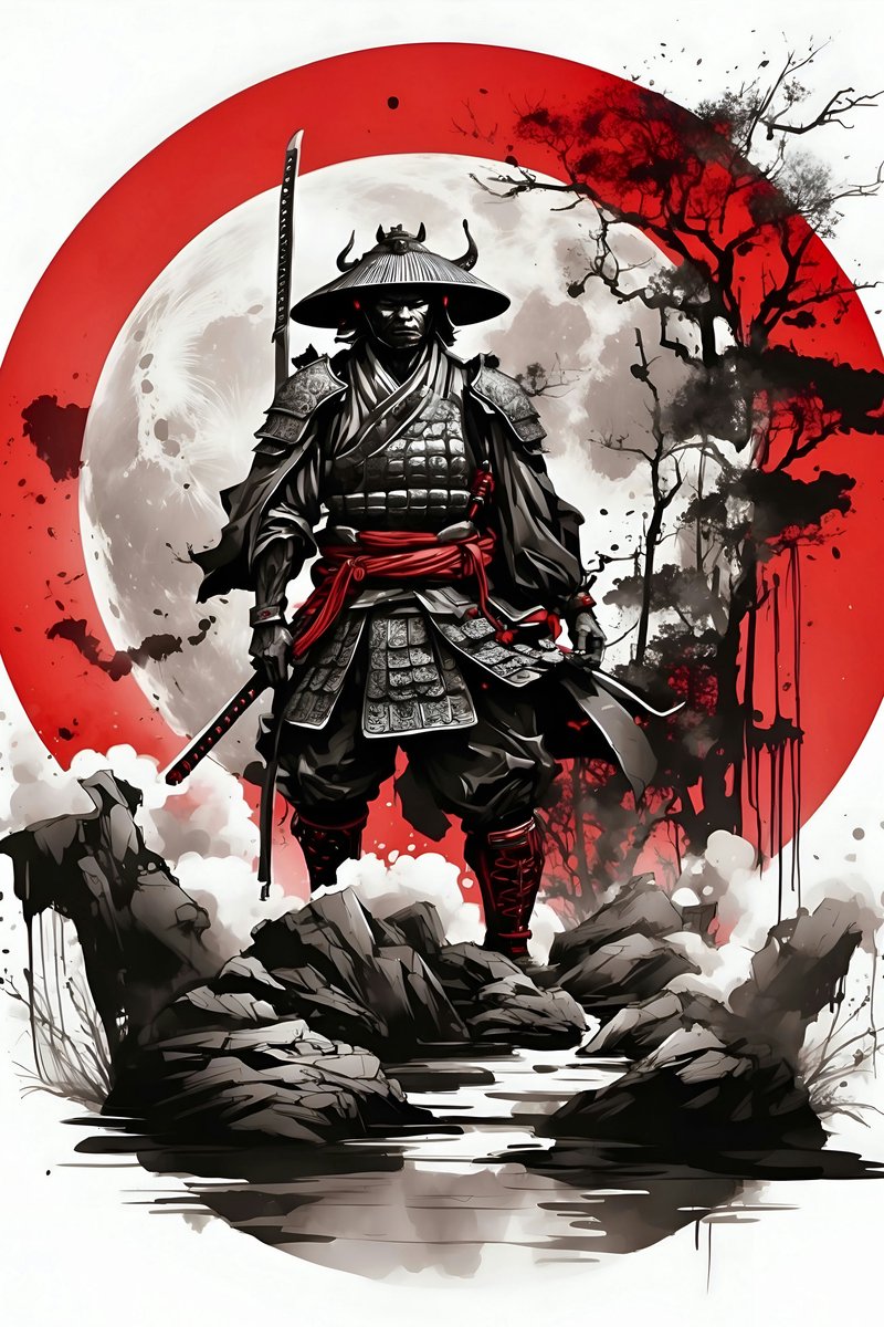 Samurai Art - Samurai - Japan - Oosterse Kunst - posters - formaat 70x100cm - Wanddecoratie - L1149MT