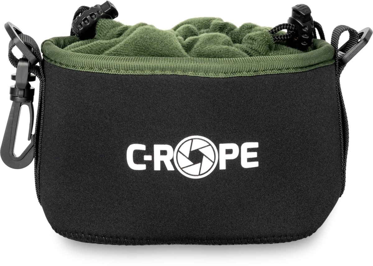 C-Rope Camerazak van neopreen, neopreen tas met fleece voering, waterafstotend, camera-accessoires, zwart, Small - ShopVlot
