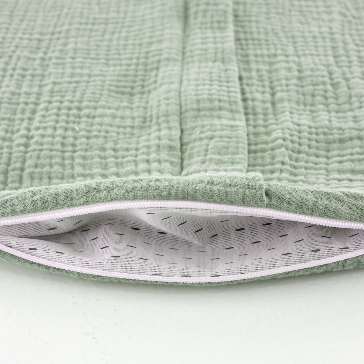Träumeland Zomerslaapzak Liebmich - Cotton Muslin - Sage Green - 60 cm