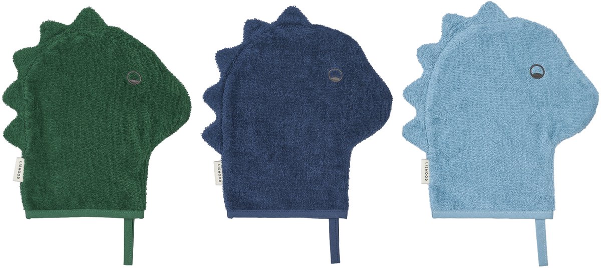 Liewood Sylvester Washand - 3 Stuks - Beach Blue Mix