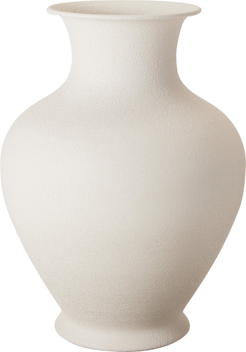 Vaas-metaal-off white- 31 cm hoog