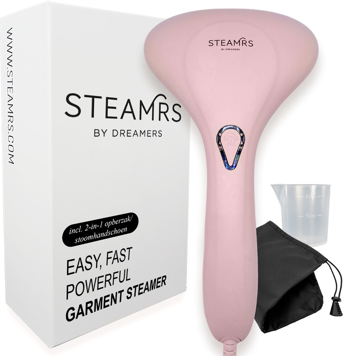 Bol.com STEAMRS - Krachtige Luxe Kledingstomer - 30g/min Stoomkracht - 1500W - Incl. 2-in-1 Stoomhandschoen & Opbergzak - Lichtg... aanbieding