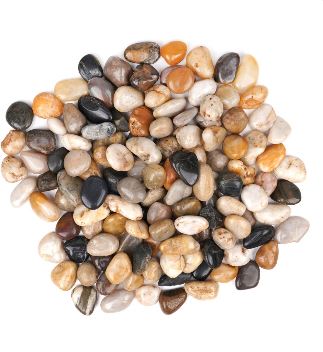 Dailygoods- Rivierstenen 2,25 kg - Gepolijste Decoratieve Stenen - Vazen Vullers - Kiezels voor Tuin/Aquarium - 2-4 cm - Ongeveer 170 Stuks - Decoratiestenen