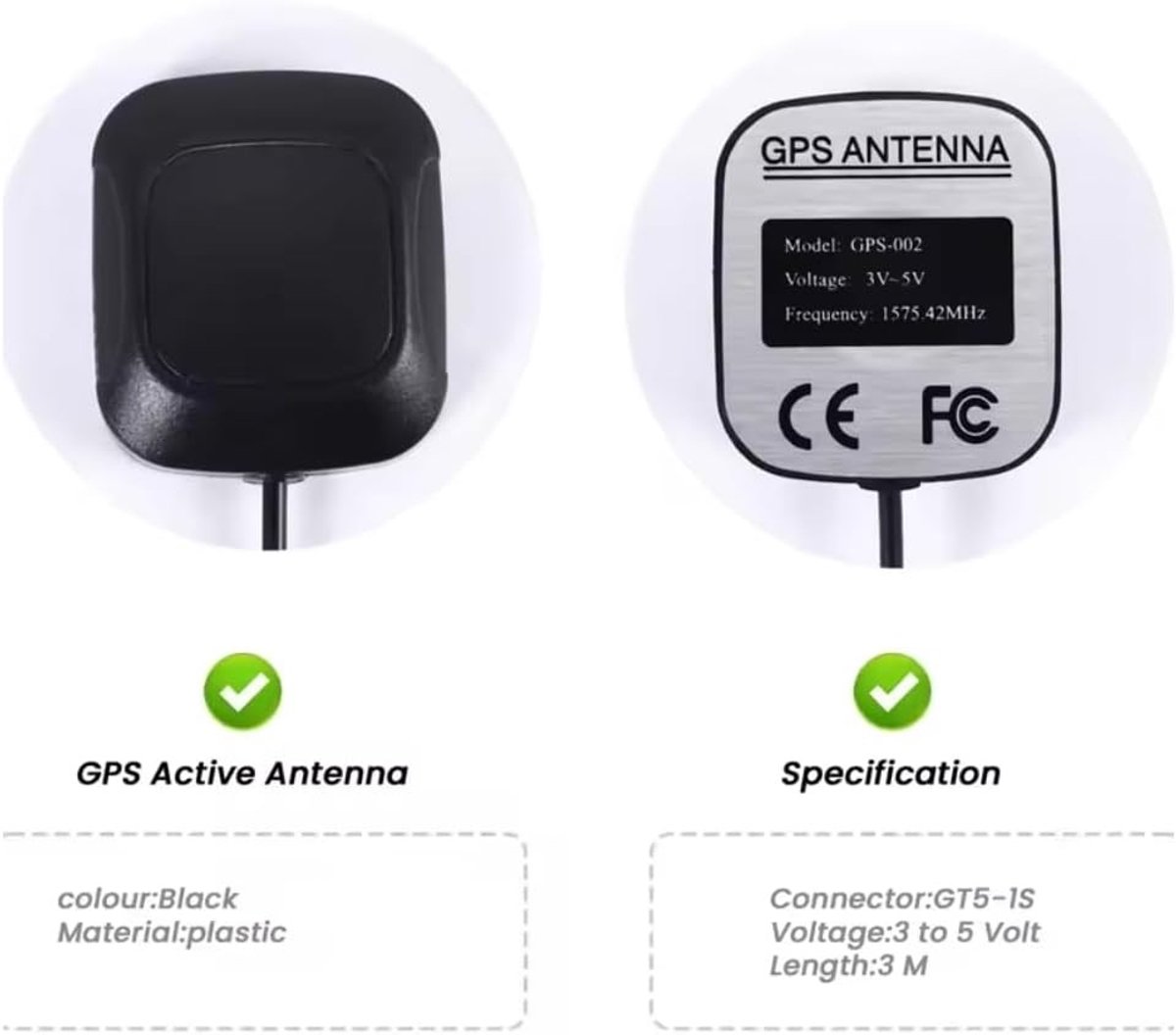 GPS Actieve Antenne - 3 Meter - Duurzaam en Robuust - Voor Diverse Toepassingen