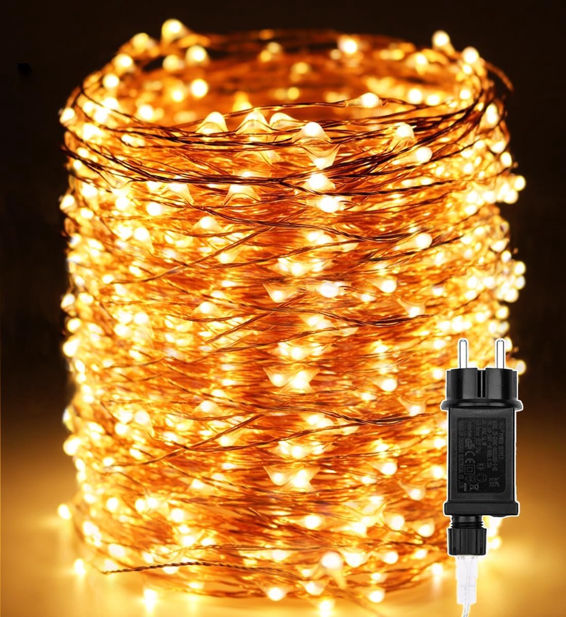 Lichtsnoeren 200M 2000LED,Kerstverlichting Koperdraad 8 Modi Guirlande Buitenverlichting,Waterdicht binnen buiten decoratie outdoor voor kerstboom,slaapkamer,feest,kerstmis,Christmas tree,Warm wit