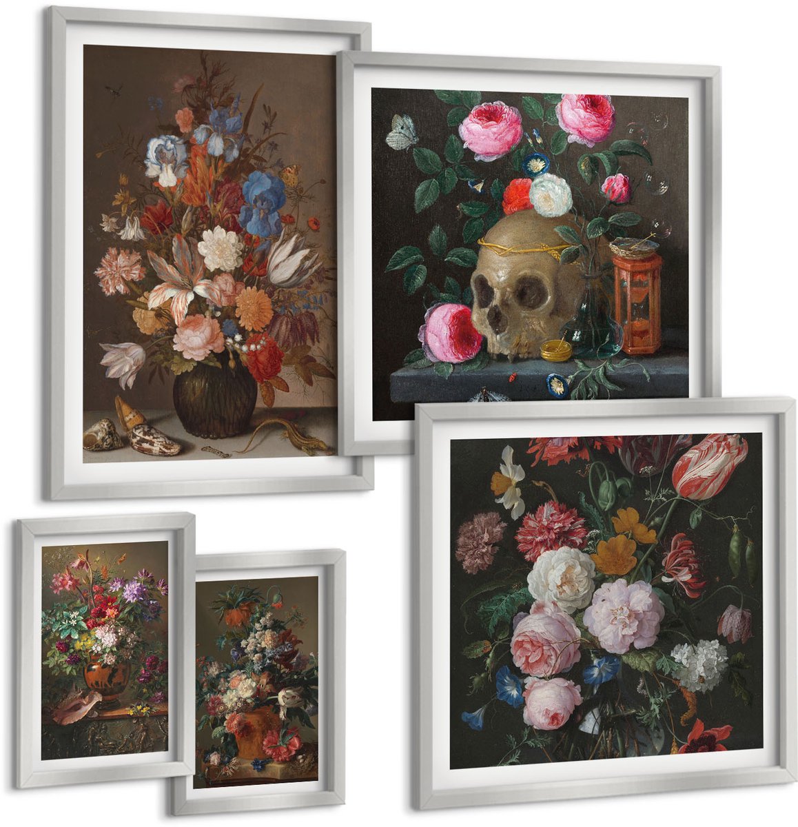 Coloray 5-Delige Schilderij Set - Bergmeren Met Weerspiegelingen In Het Water En De Rotsen. - 20 x 30 cm - Muurdecoratie - Interieur Decoratie - Wanddecoratie