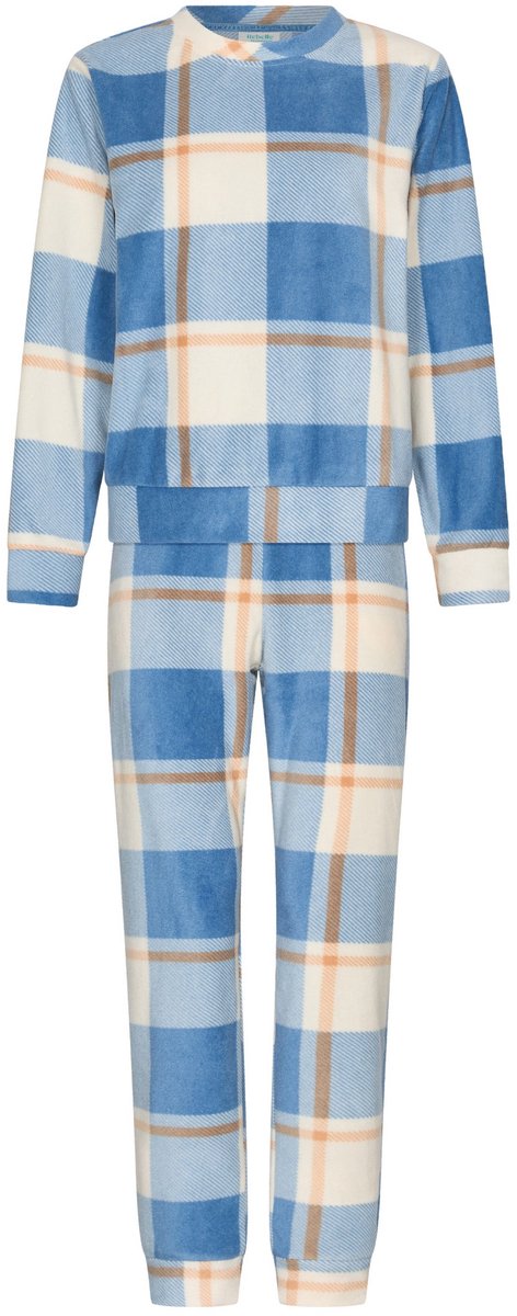 Rebelle MyRebelle - Checks - Pyjama - Fleece - Ecru/Blauw - Geruit