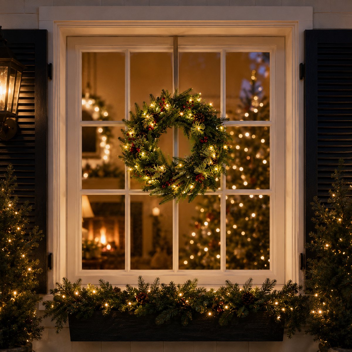 Meedeer Kerstkransen met Decoraties & LED verlichting(40cm)-Kerstkrans-Groen-Met 8 verlichtingsmodi-Met rode vrucht-PE+PVC-materiaal-Deurkransen kerstversiering- Kerstdecoratie - Kerstmis – foto 5