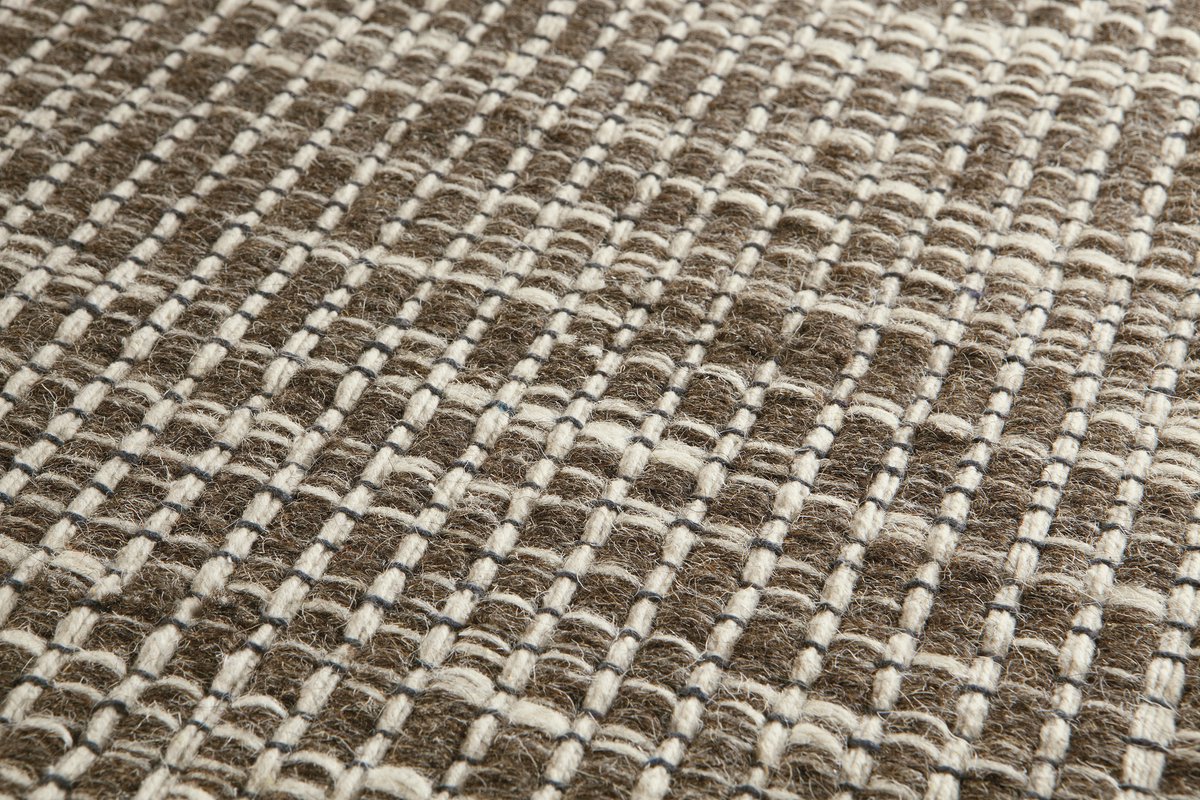 Lino Duna Charcoal Vloerkleed 170x240cm – Handgeweven Tapijt van Handgesponnen Wol & Katoen - Hoogwaardig Vloerkleed voor o.a. Woonkamer, Eetkamer, Slaapkamer en Hal