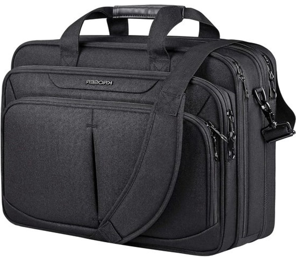 Laptoptas - Aktetas Computertas - Zakelijk Reizen - Waterafstotend Uitbreidbaar - 45 cm - Zwart
