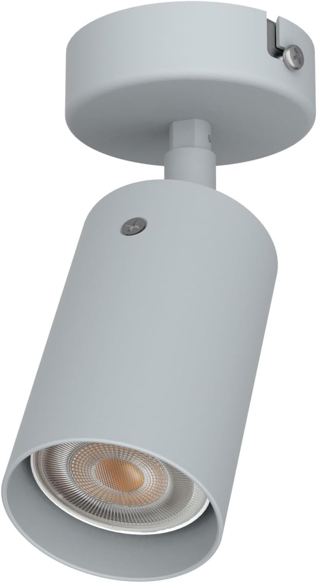 LED-spotlamp, verstelbaar, voor montage aan het plafond of aan de muur, van metaal - Aansluiting: GU10 - Made in Italy - Diameter: 6 cm - Modern design voor keuken en woonkamer (Grijs)