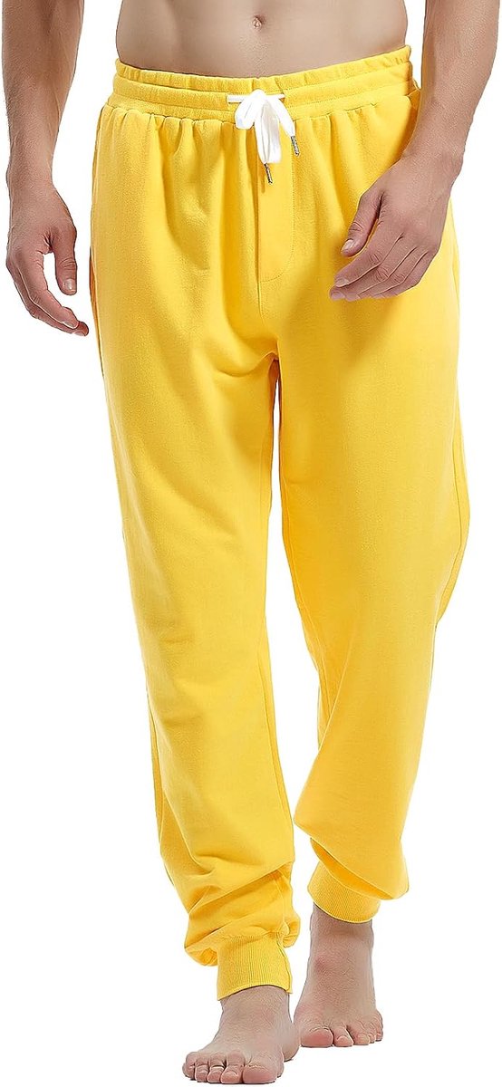 Coulee Joggingbroek voor heren, katoen, joggingbroek met zakken, fitness-vrijetijdsbroek met trekkoord