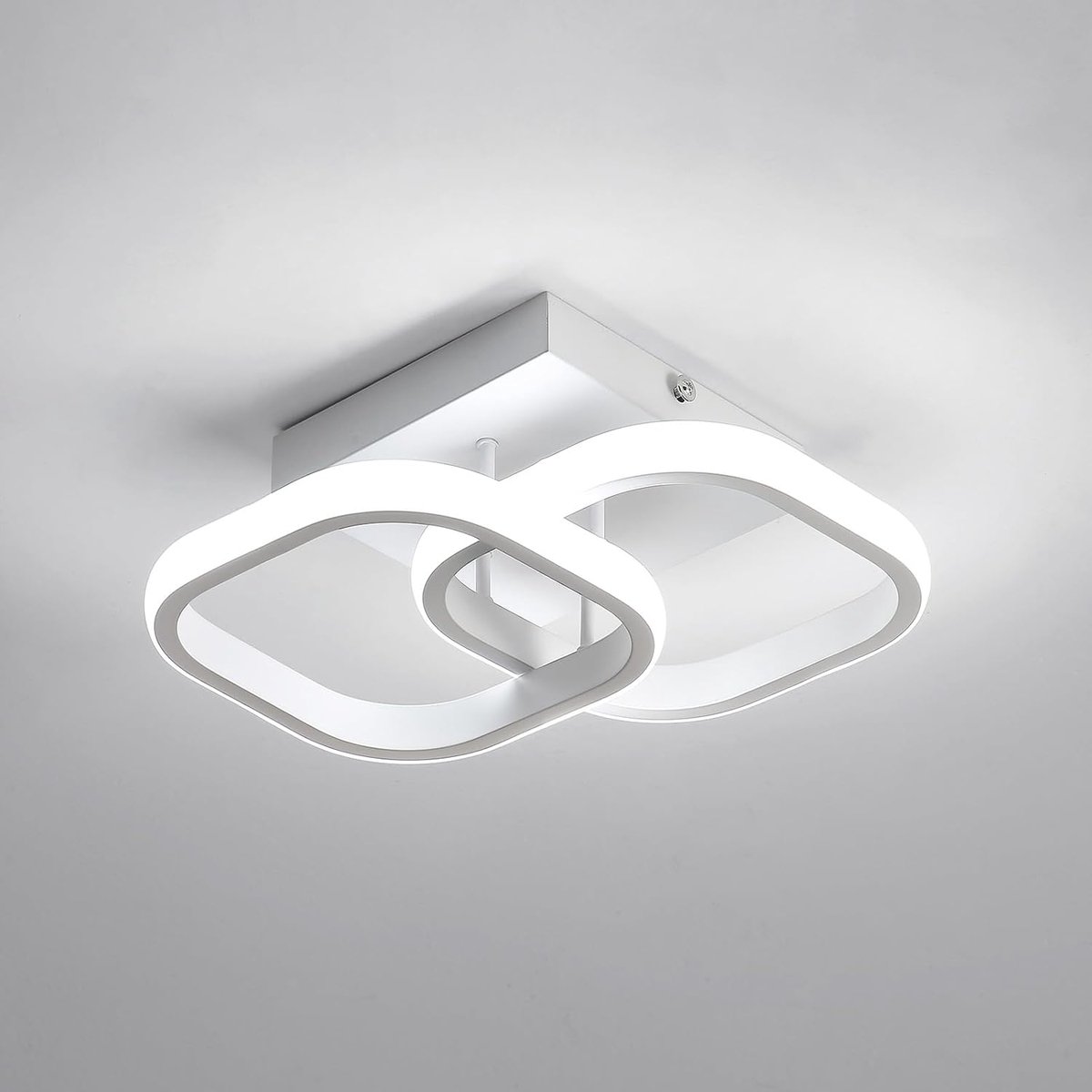 22W LED Plafondlamp Modern Vierkant Wit Acryl 220V voor Woonkamer 24cm Koud Wit Licht 6500K