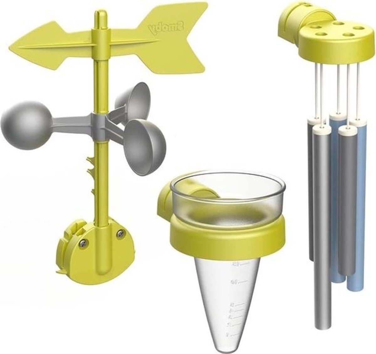 Regenmeter weerset voor kinderen - woonaccessoires klokkenspel windwijzer regenmeter - vanaf 2 jaar - 810916