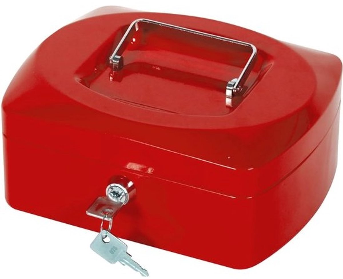 Geldcassette 20,32 cm - Rood met Cilinder-veiligheidsslot