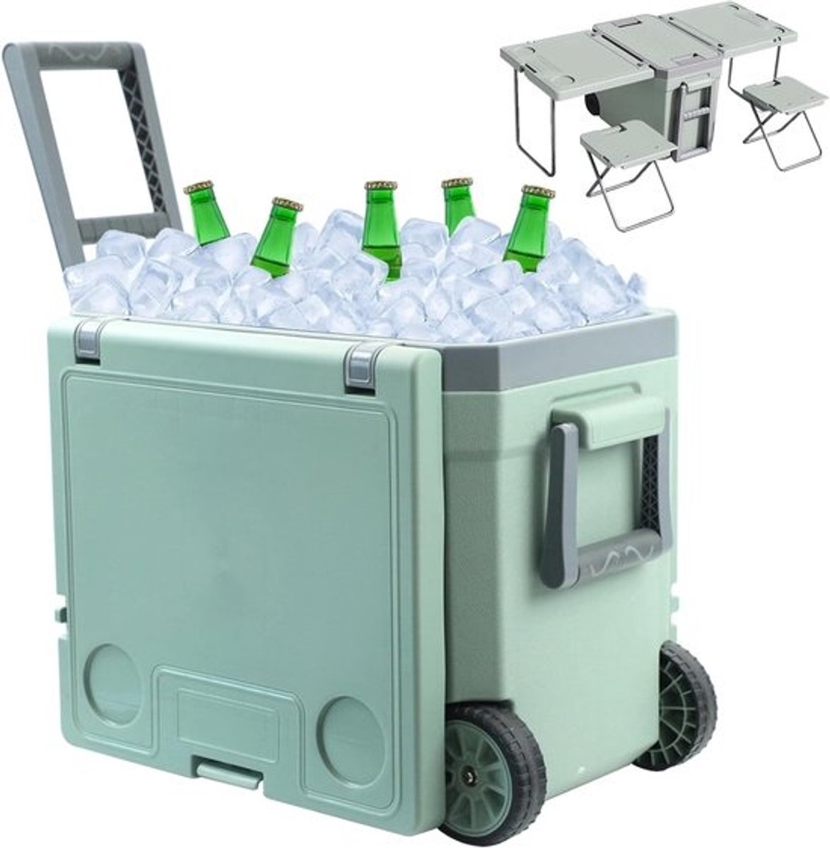 Passieve koelbox - Mobiele thermobox - Outdoor activiteiten - 3-in-1 functie - 32 liter - Groen